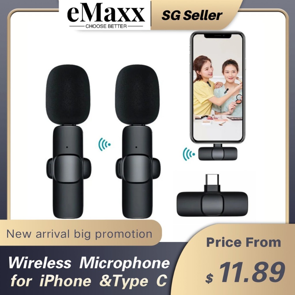 Wireless Lavalier Microphone Live Broadcast Microphone USB C Type C ...