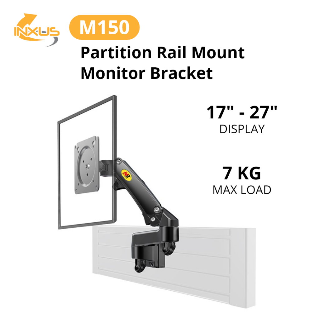 M150 / Partition Rail Mount Monitor Bracket / Size 17" 27" Screen