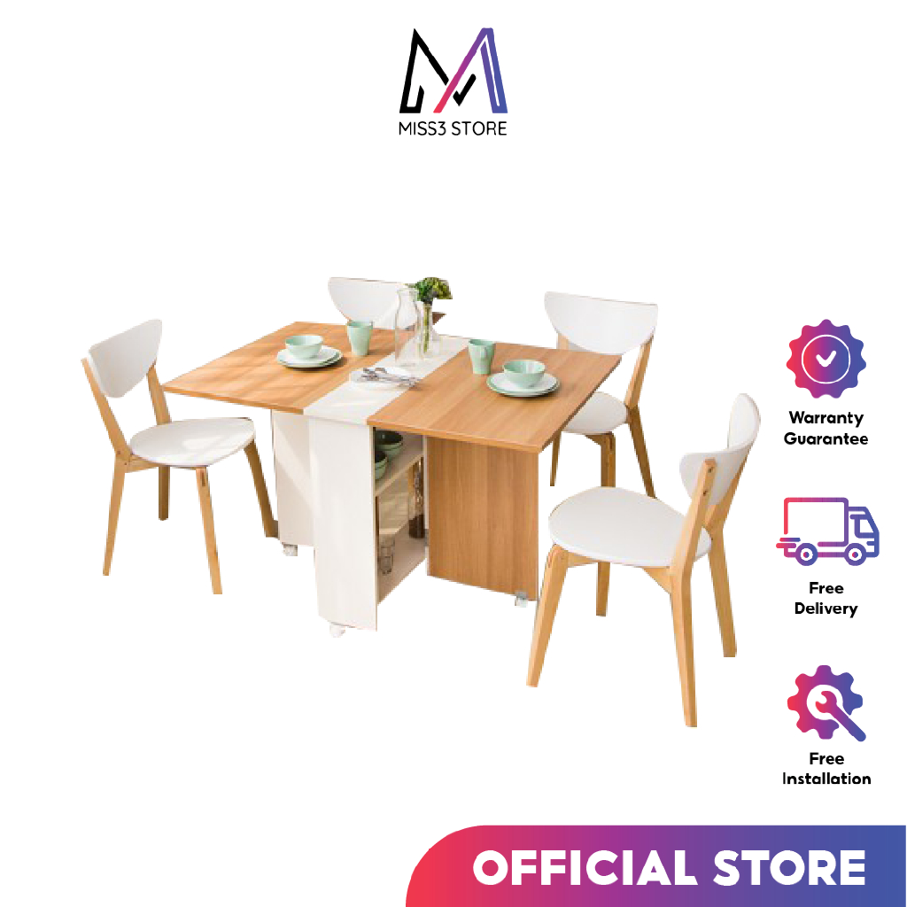 Miss3 Smart Foldable Dining Table Set of chairs/stools Free Delivery