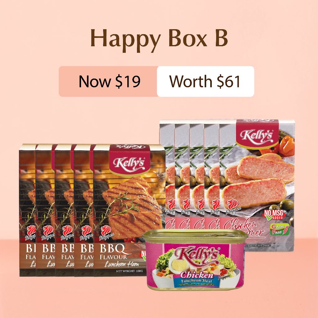 [Happy Box B] Kelly's Luncheon Meat 200g & Luncheon Ham 100g | Shopee ...