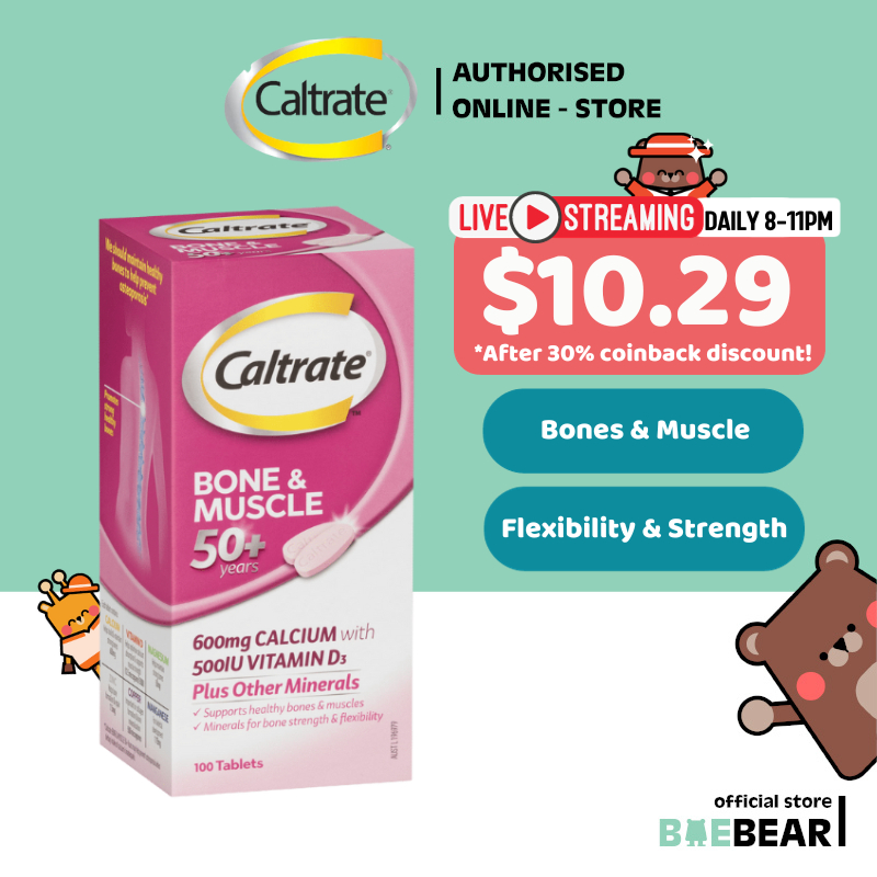 Caltrate Bone And Muscle 50 Years 100 Tablets [baebear Sg] Shopee