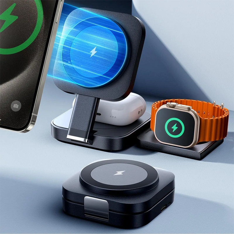 Foldable in Charging Station Wireless Charger Pad Charger