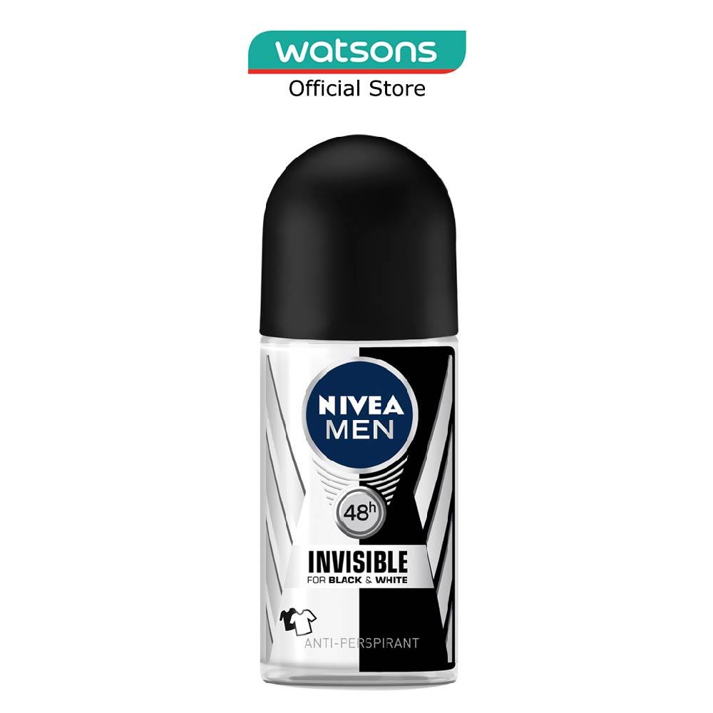 BUNDLE OF 3) NIVEA DEODORANT ROLL ON BLACK & WHITE INVISIBLE SILKY SMOOTH  50ML - BEAUTY LANGUAGE