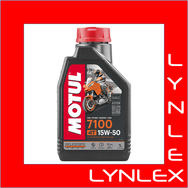 Motul 7100 4T 15W50 100% Synthetic Motorcycle Oil – ESTER MA2 – 4 Liters, Made In France
