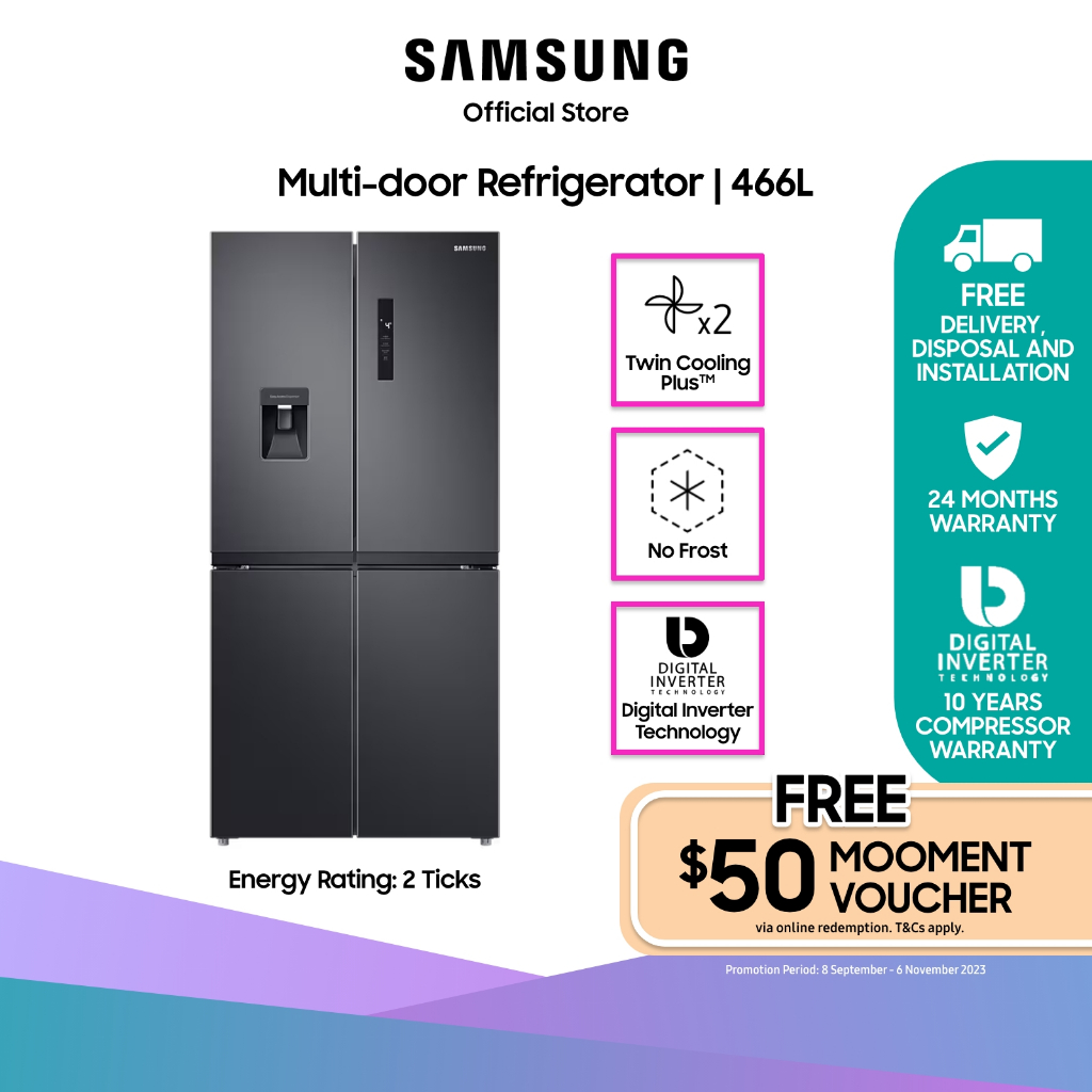 Samsung RS64R5304B4/SS, Sidebyside Refrigerator, 617L, 2 Ticks