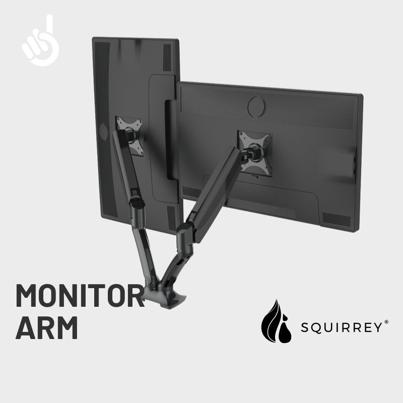 Squirrey Multi-Function Gas Spring Monitor Mount Arm [360° Rotation, 3-Axis  Dynamic, 9kg Load Capacity, Computer, Desk]
