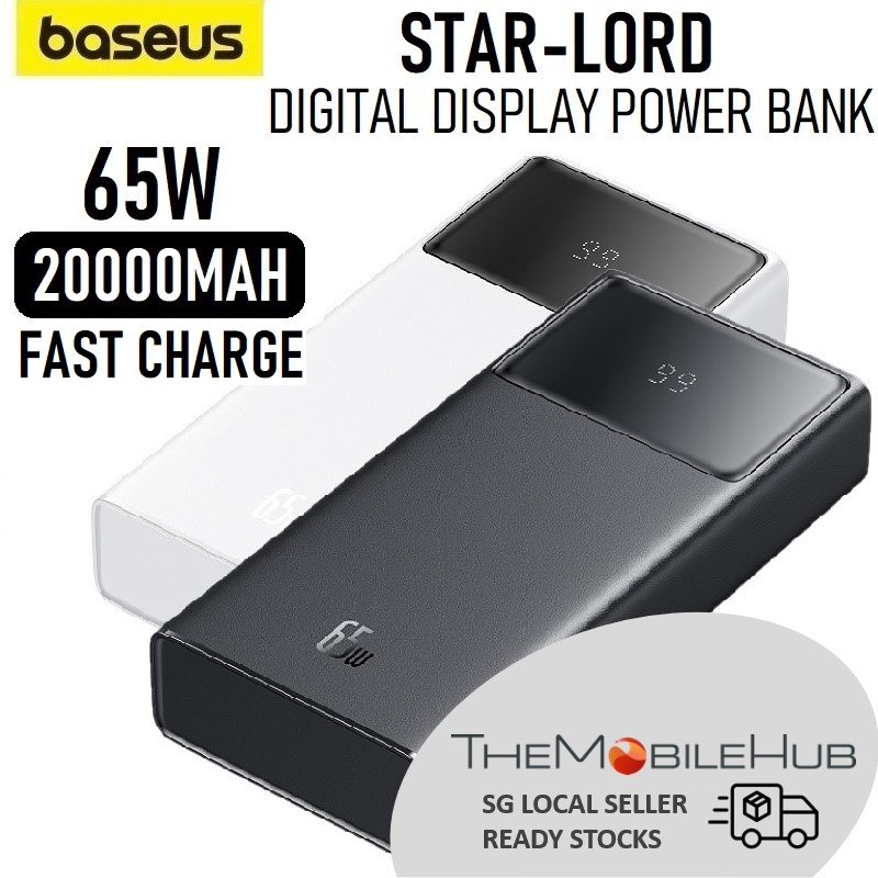 Baseus Star-Lord 65W 20000mAh Power Bank Digital Display Type-C Laptop ...