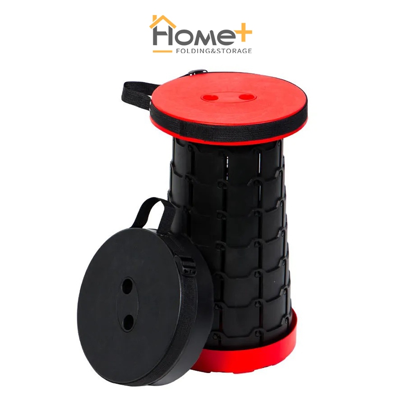 (HOME+) Outdoor Foldable Stool Chair with Adjustable Height / Camping ...