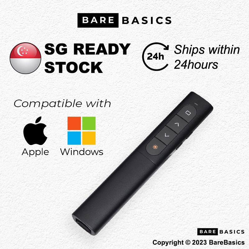 [SG Stock] Wireless Presentation Clicker Laser Pointer Mac Windows USB
