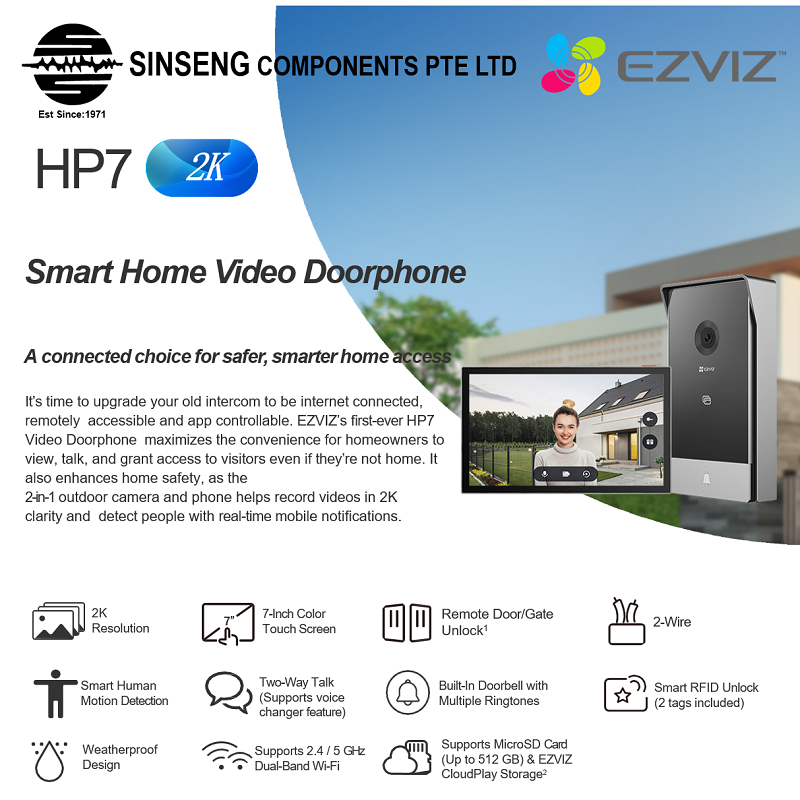 EZVIZ HP7 2K Smart Video Doorphone with 7