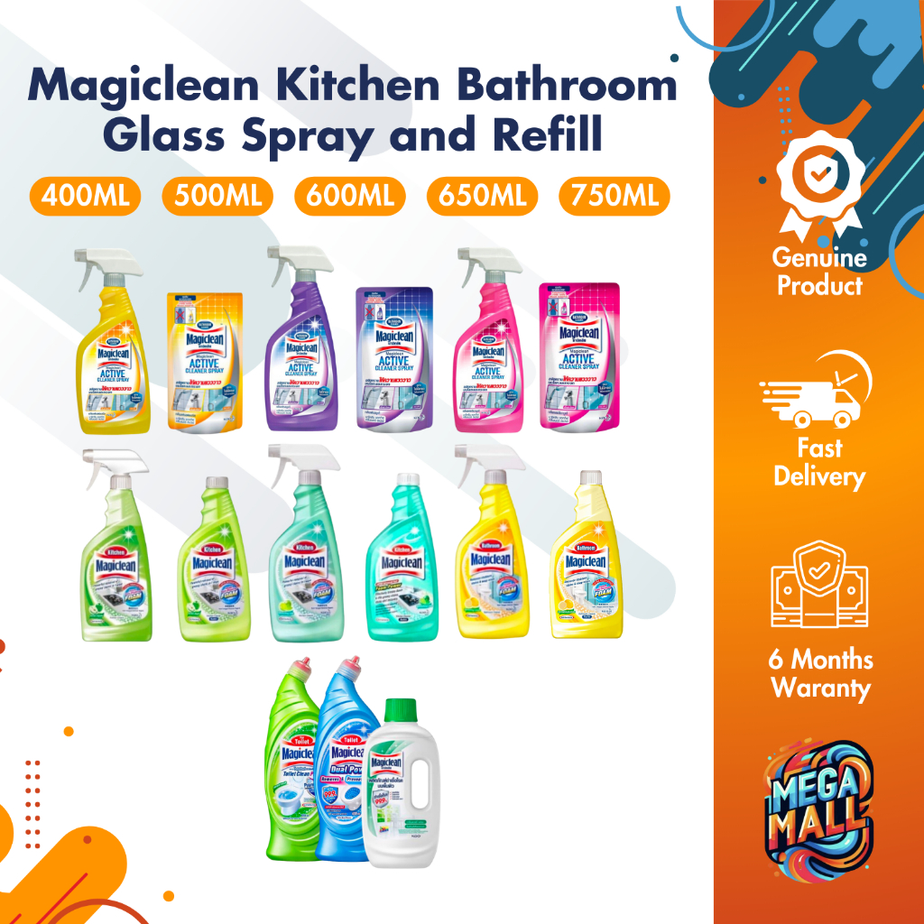 Magiclean Kitchen Bathroom Glass Disinfectant Surface Cleaner Spray ...