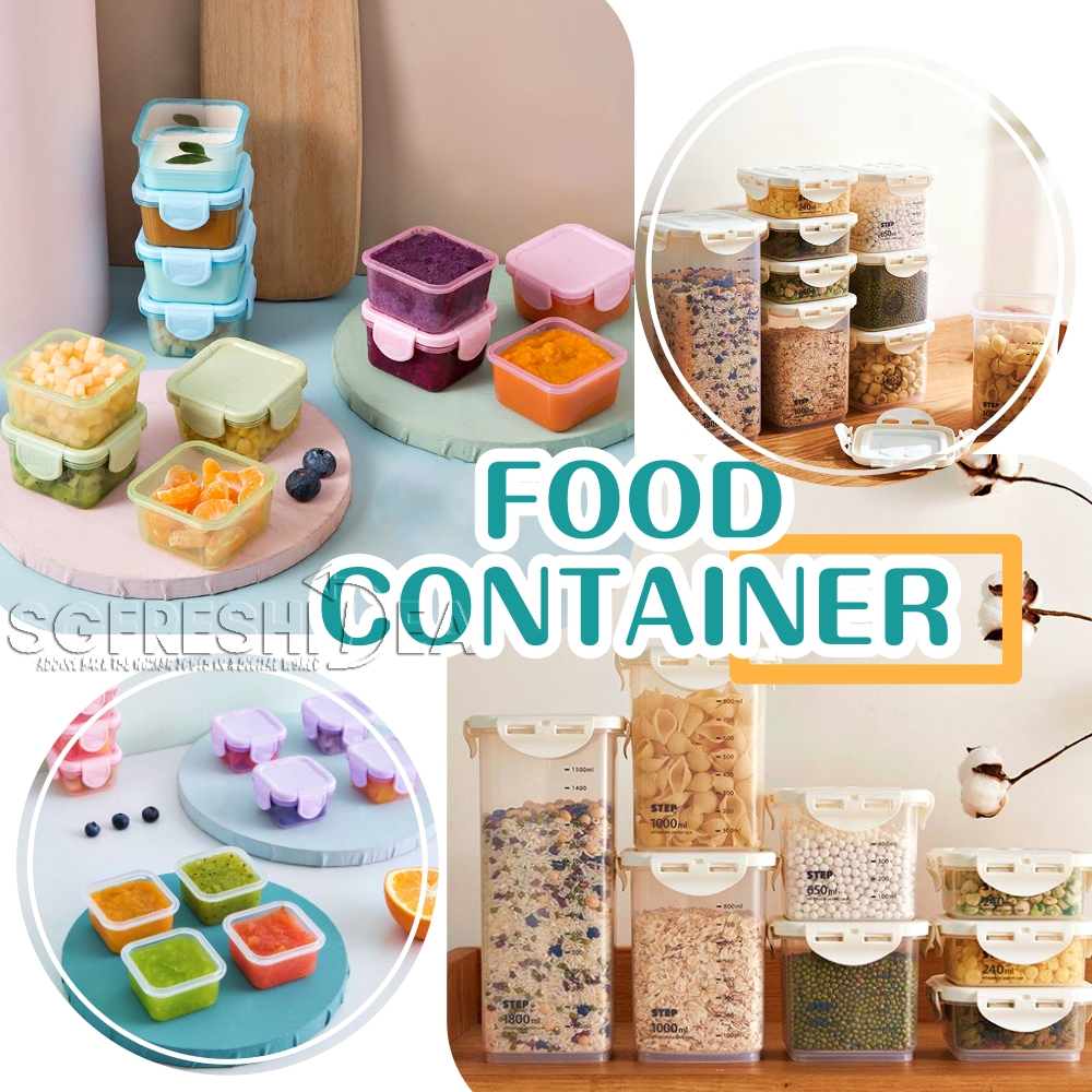 Small Mini Food Container Airtight Storage Box Condiments Spice Containers Freezer Microwave