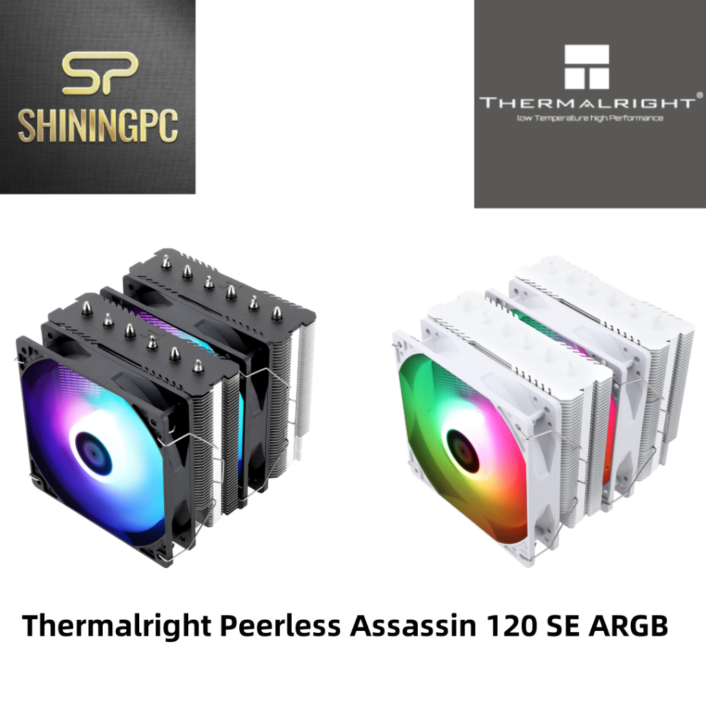 Thermalright Peerless Assassin 120 Black CPU Air Cooler, 6 Heat Pipes,TL-C12B PWM Fan, Aluminium Heatsink Cover, AGHP Technology, For AMD