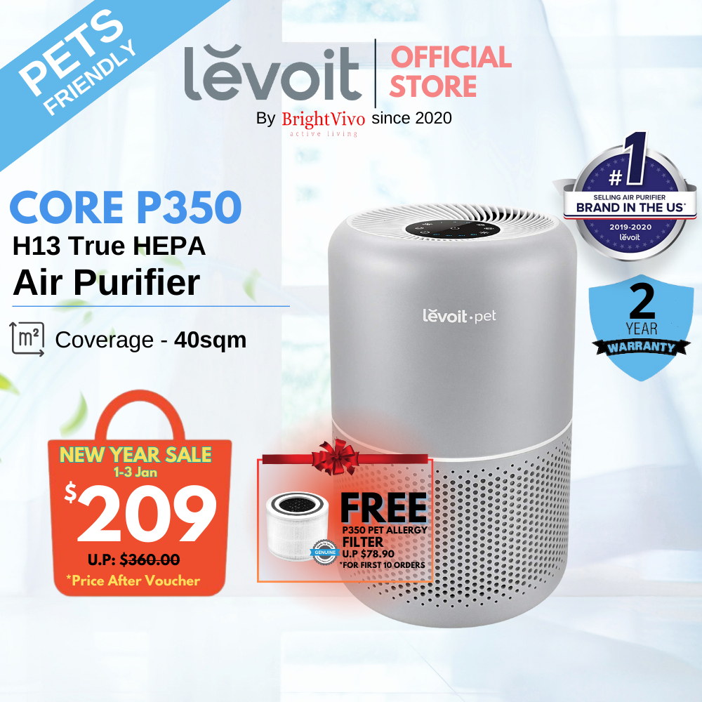 OFFICIAL Levoit Core P350 Pet Care H13 True HEPA Air Purifier for pet