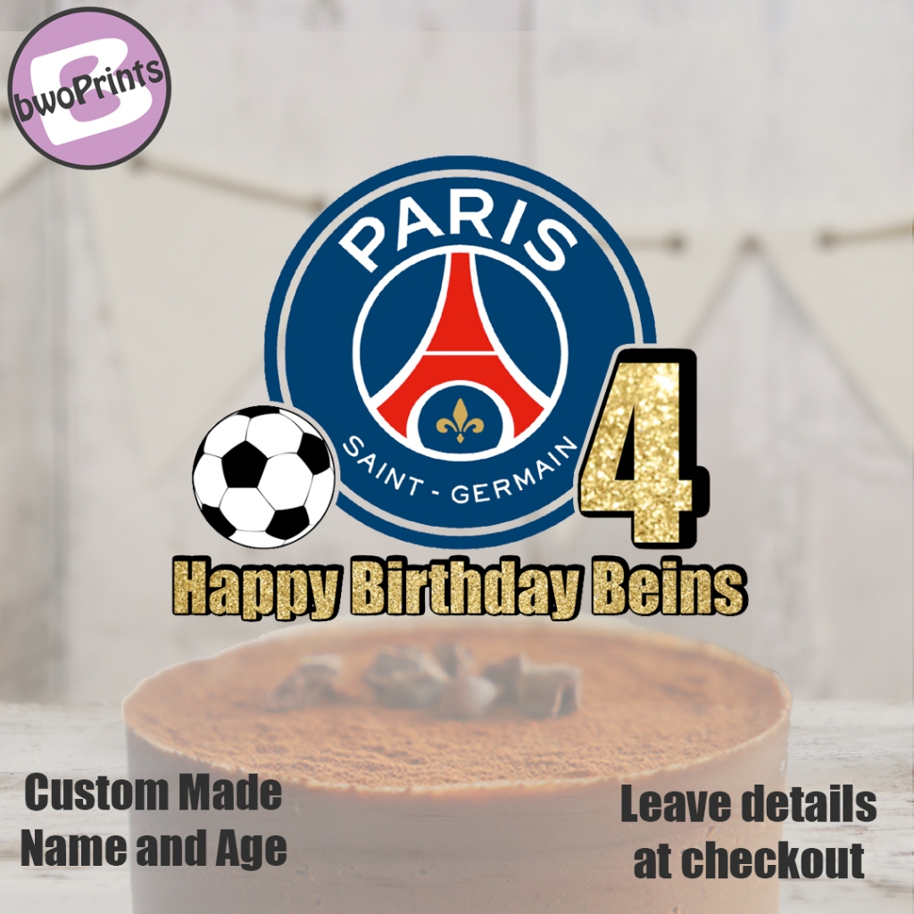 SG PSG Paris Saint-Germain Football Club Happy Birthday Topper ...