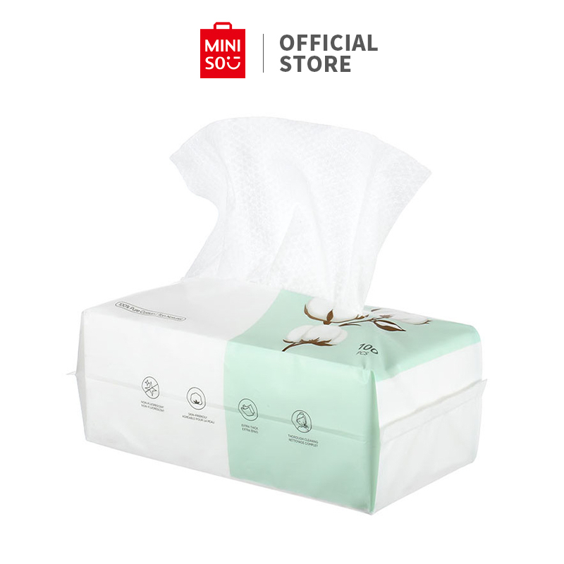 MINISO Facial Cotton Tissue, Soft DoubleSide (100pc)/Ultra Thick (60pc