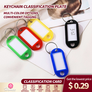 60 Pack Tough Plastic Key Tags With Strong Split Ring And Flap Label Window  Colored Identifier Id Keychain Tag For Luggage, 6 Assorted Colors