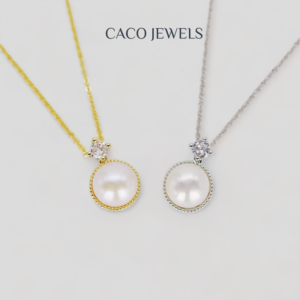 CACO 3A Premium Freshwater Pearl Pendant Necklace 14K Gold Plated ...