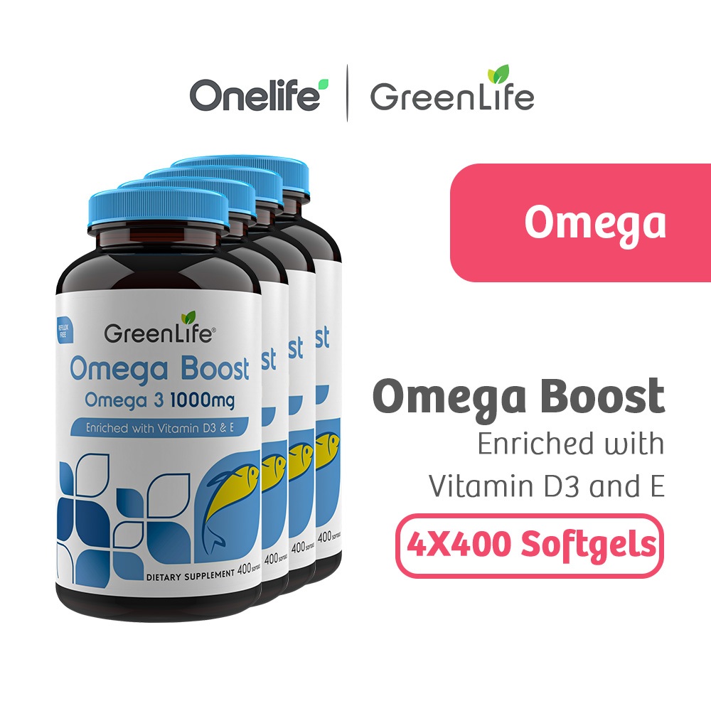 [Bundle of 4] GreenLife Omega Boost Omega 3 1000mg 400 softgels For