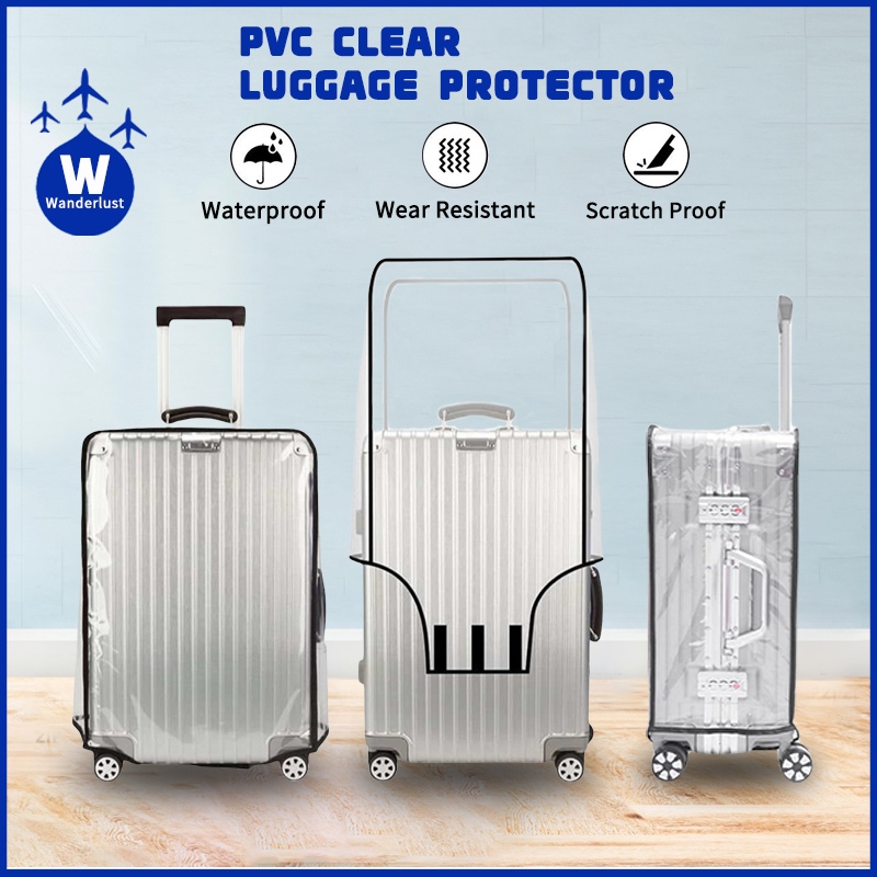 Luggage Cover Transparent PVC Travel Bag 20 24 26 28 30 inch | Shopee ...