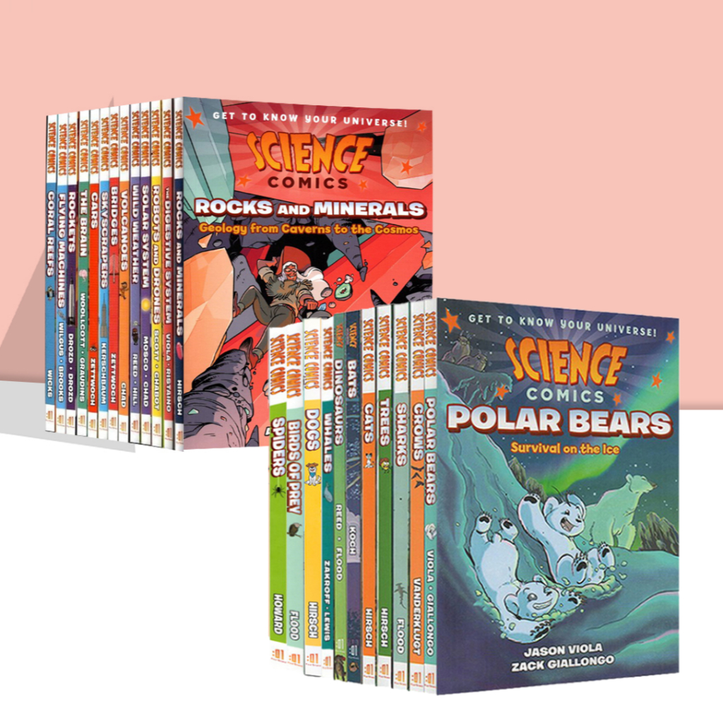 Science Comics books set Full-color elementary STEM comic guide Funny ...
