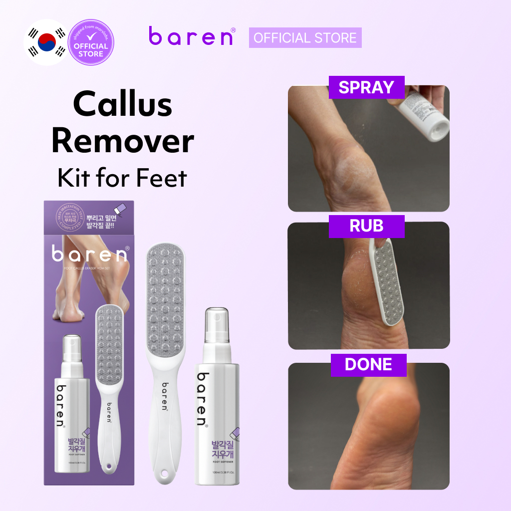 [BEST] BAREN 1Minute Callus Remover Kit for Feet Foot File & Peeling