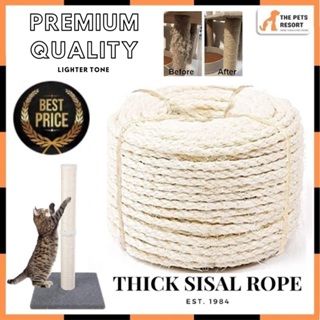 10m Natural 6mm Jute Rope for Cat Scratching Post, Tree Replacement, and  DIY Decoration - Durable and Thick Sisal Twine for Cat Scratching Toy