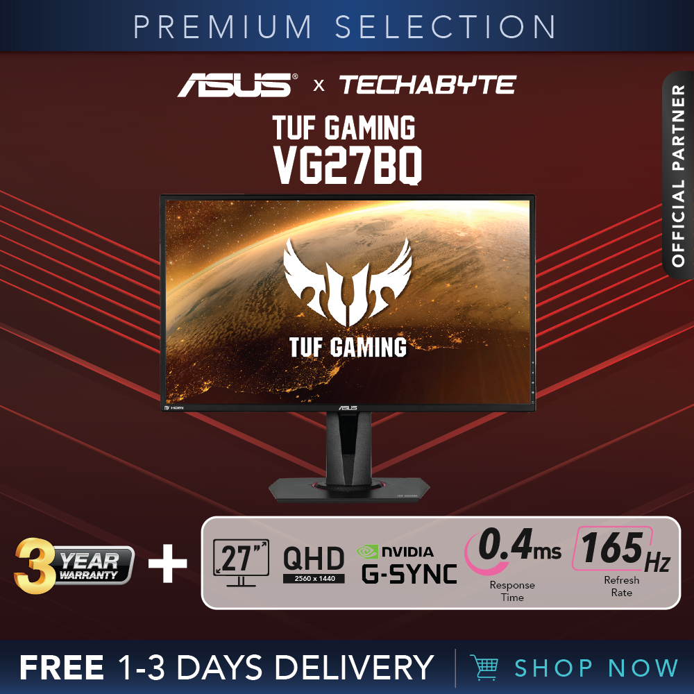 Asus TUF Gaming VG27BQ 27" WQHD TN 165Hz 0.4ms GSync Gaming