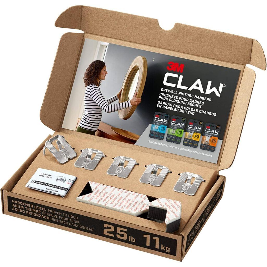 READY STOCK 3M CLAW TM 25 lb. Drywall Picture Hanger With Spot Markers Heavyweight Hanging Solution for Room Decor a Shopee Singapore