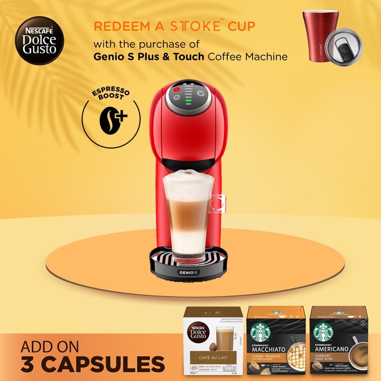 NESCAFE Dolce Gusto Genio S Plus Automatic Coffee Machine Dark Red
