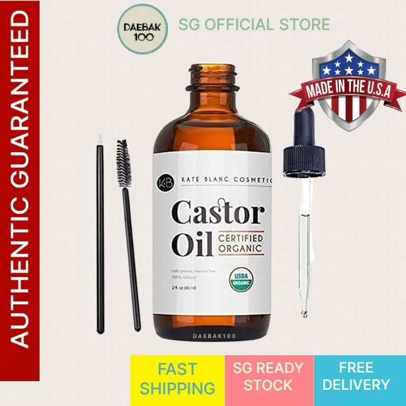 Kate Blanc Castor Oil USDA Certified Organic, 100 Pure, Cold Pressed