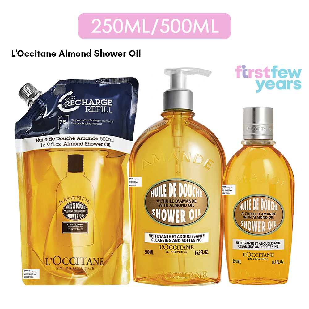 L'Occitane Almond Shower Oil 250ml / 500ml (Bottle / EcoRefill) Body