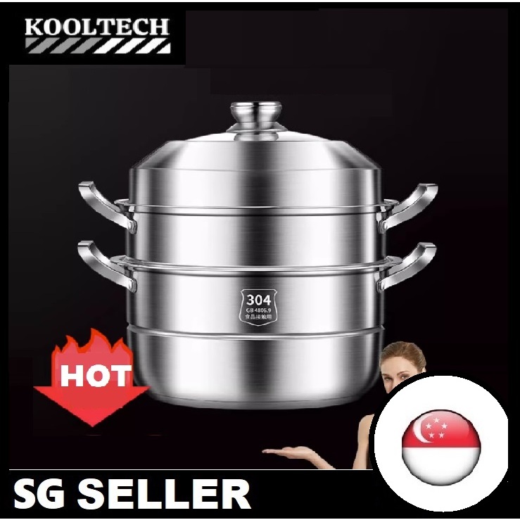 steamer pot 2 layer 3 layer 304 stainless steel steamboat cooking pots