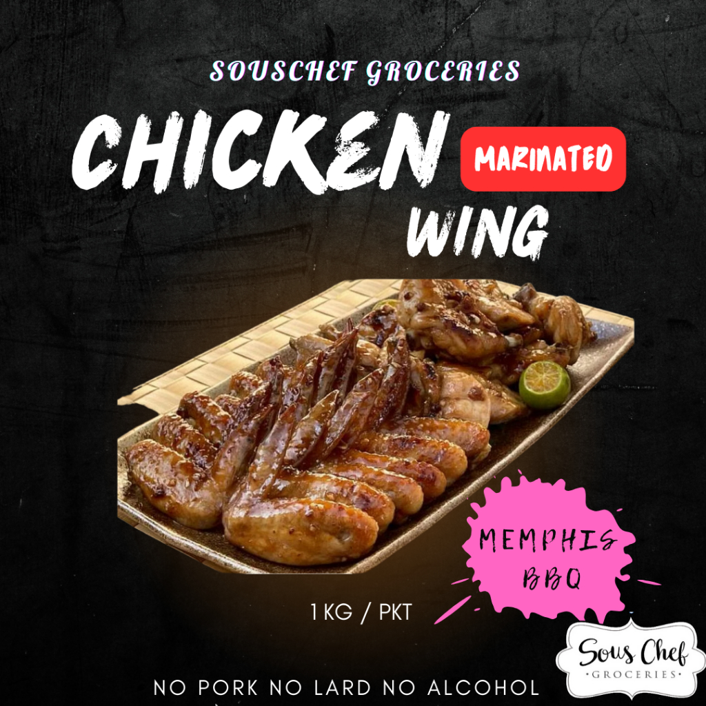 MARINADE / FROZEN MEMPHIS BBQ MARINARE CHICKEN WING 1KG/PKT | Shopee ...