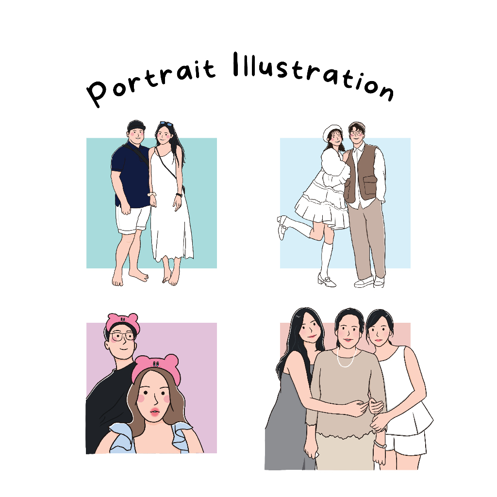 Portrait Illustration | Lukisan Potret | 来图定制手绘头像 | Shopee Singapore