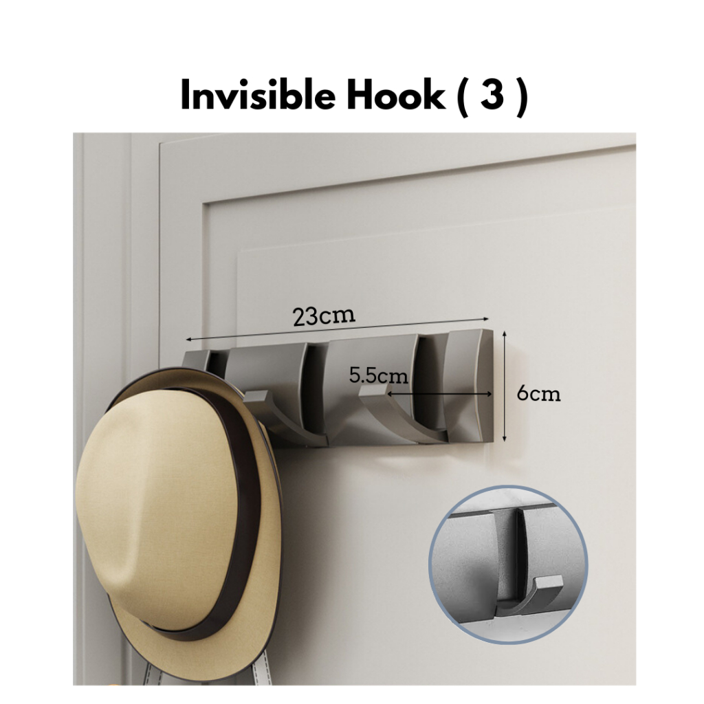 🇸🇬 Heavy Duty Sleek Aluminum Wall Hanging Folding Hook Clothes Hook