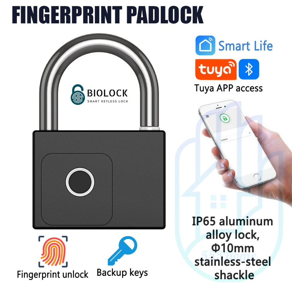 [SG] SMART Fingerprint Padlock / Keyless / App Remote Waterproof ...