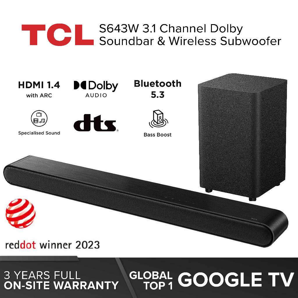 TCL Soundbar-Dolby Atmos Wireless Subwoofers-TCL Global