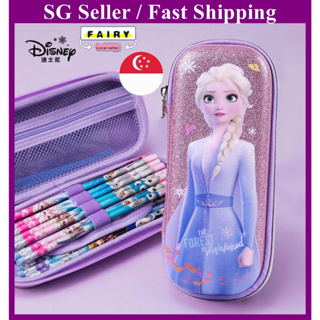 Frozen Character Single Zipper Purple Pencil Case