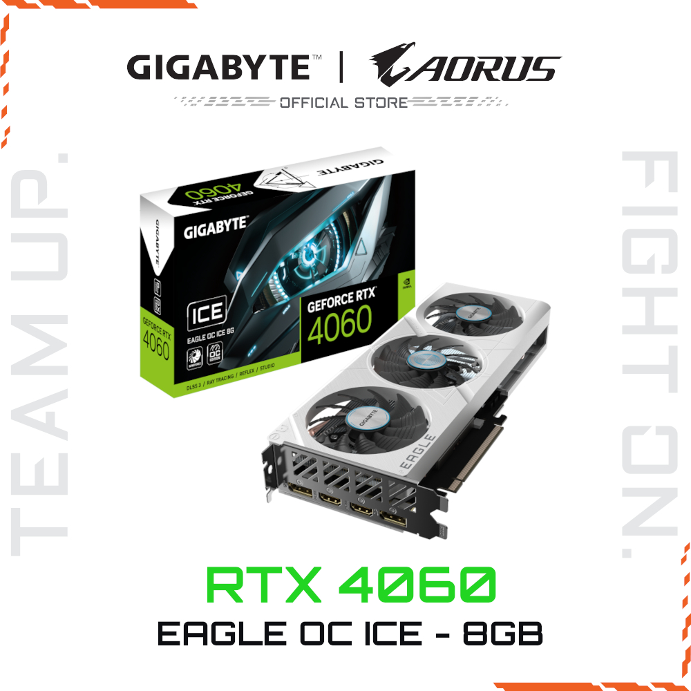 GIGABYTE GeForce RTX™ 4060 EAGLE OC ICE 8G - 8G NVIDIA GAMING GRAPHICS ...