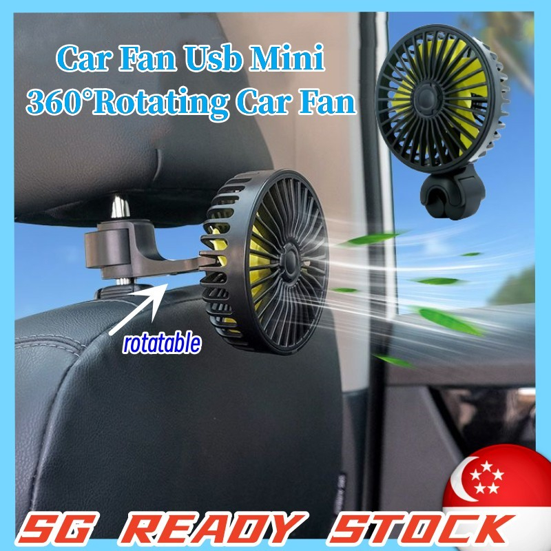 【SG READY STOCK】Car Fan Usb Mini 360°Rotating Fan Car Rear Fan