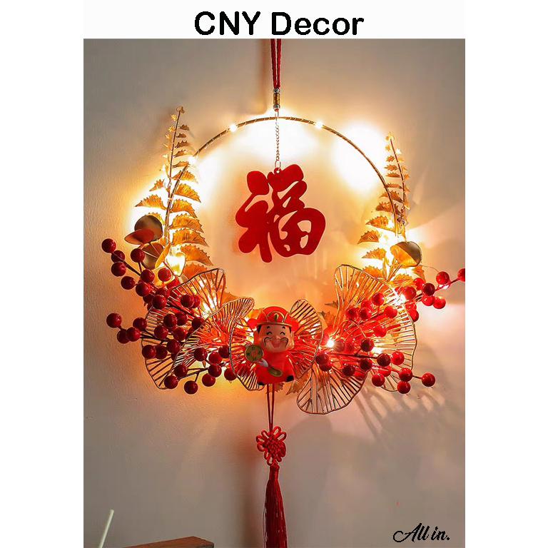 SG CNY Decoration 2025 CNY Hanging Pendant With Light Turn Luck 转好运 Chinese New Year Decor