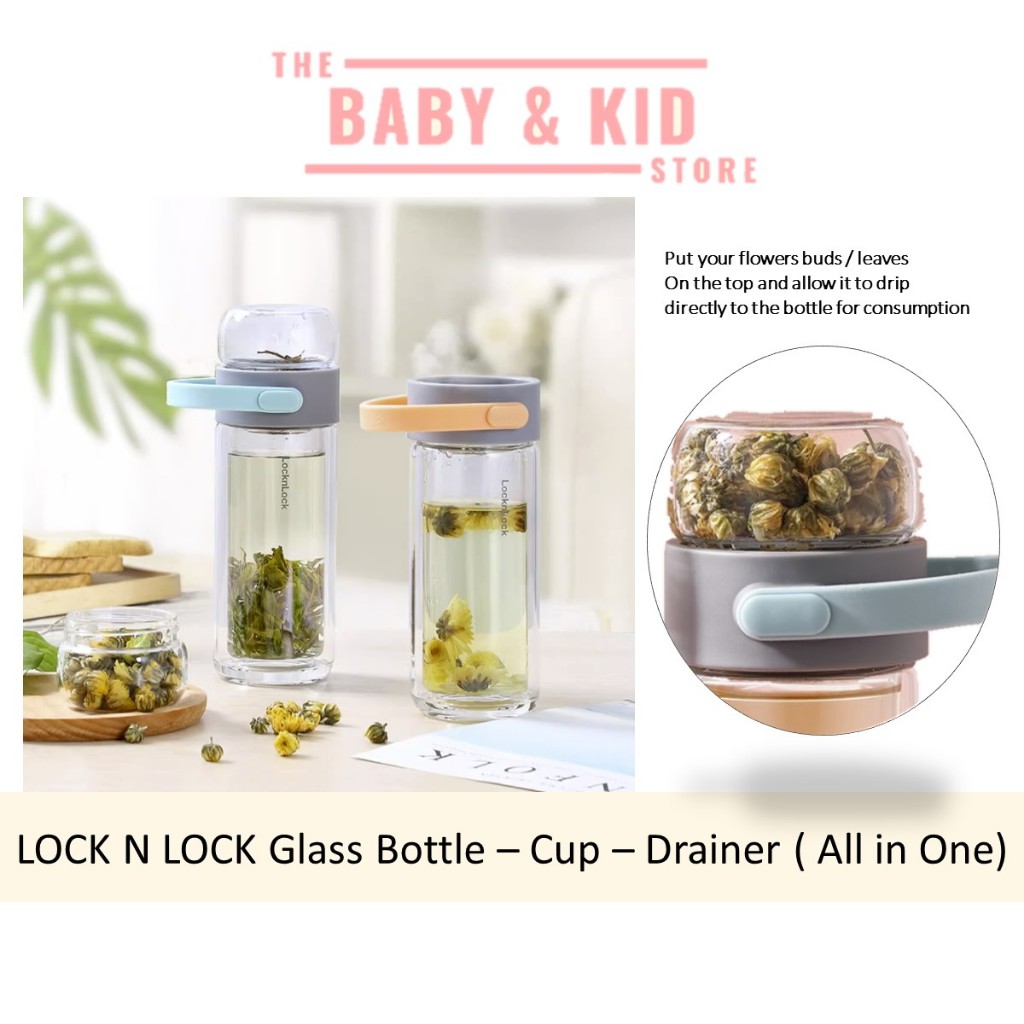 LOCK N LOCK Double Layer 250ml Thick Glass Tea Bottle | With Tea Cup ...