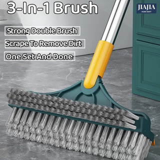 3 in 1 Silicone Crevice Grout Cleaning Brush Adjustable Long Handle Bathroom Tile Magic Broom Brush for Home Kitchen Bathroom Cleaning Brush, Men's