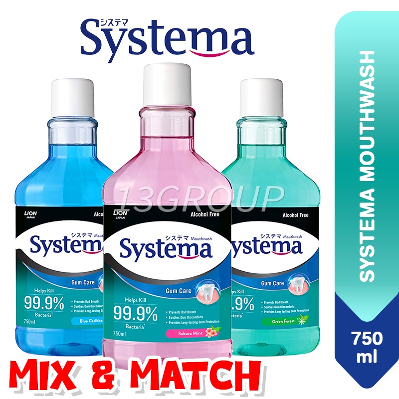 Systema Gum Care Mouthwash Alcohol Free, 750ml [Mix] Shopee Singapore