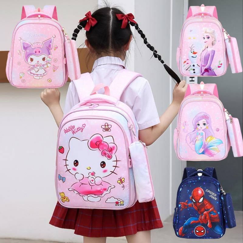 【SG Seller🇸🇬】Frozen Elsa Kuromi Hello Kitty Backpack Primary 13 School Bags Shopee Singapore