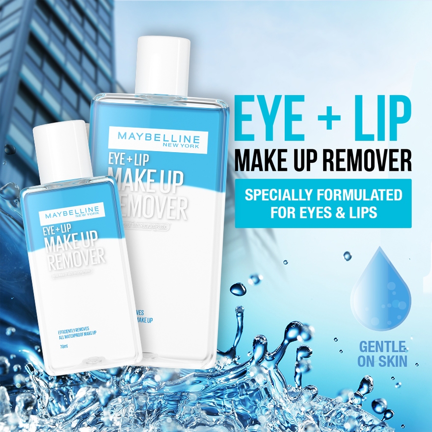MAYBELLINE Eye and Lip Makeup Remover Efficiently Remove all Waterproof Makeup 70ml Shopee Singapore