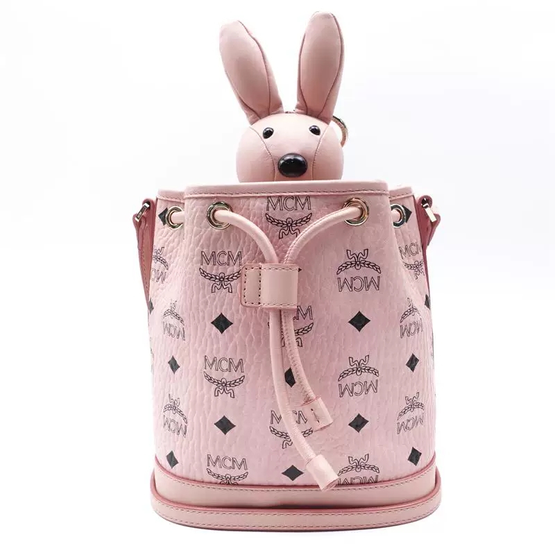 Authentic MCM Rabbit Bucket Crossbody Sling Pink Bag Shopee Singapore