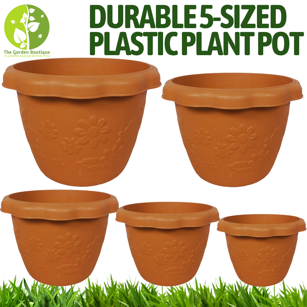 [Local Seller] Terracota Color Durable Plastic Pot/Flower, Vegetable ...