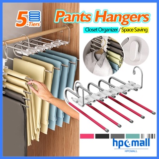 Pants Hangers Non Slip 3 Pack Space Saving Multi-Layer Swing Arm Hanger  Stainless Steel Hangers for Closet Storage Organizer for Pants Jeans  Trouser